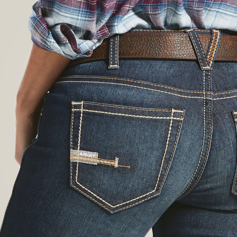 Ariat Women'sRebar Mid Rise DuraStretch Riveter Boot Cut Jean