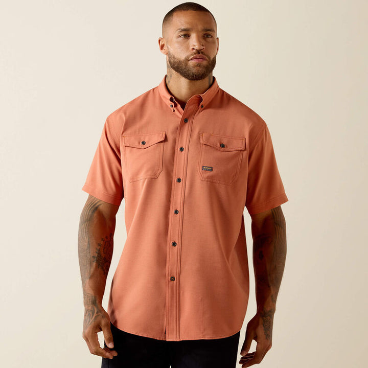 Ariat Mens Rebar Made Tough Ventek Durastretch Work Shirt