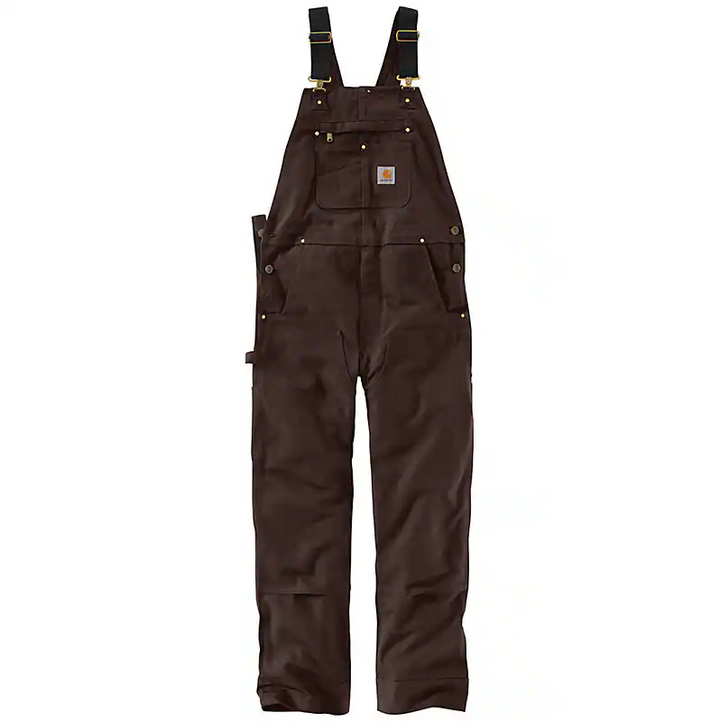 Carhartt Men's Relaxed Fit Duck Bib Overall in Dark Brown (style 102776-DKB)