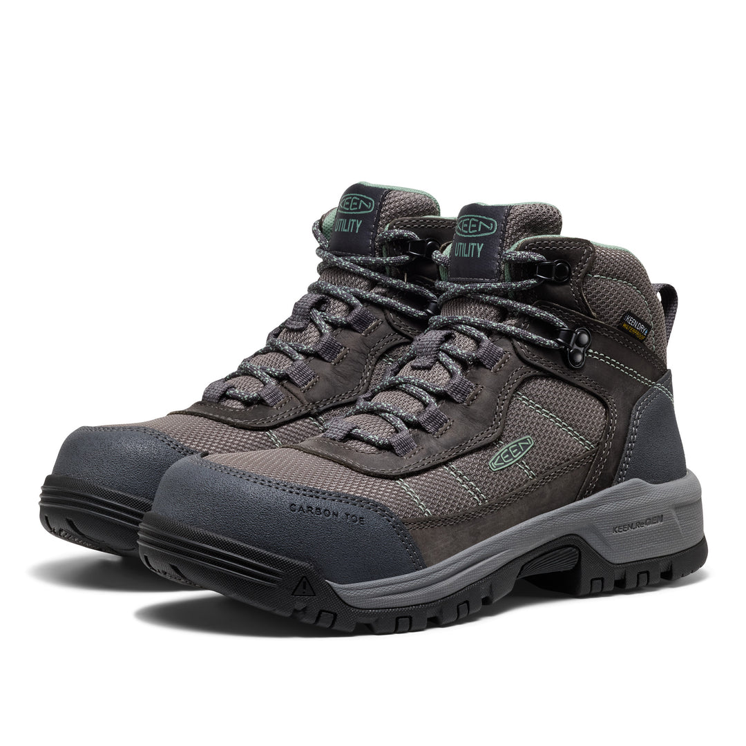 KEEN Women's Skokie Waterproof Work Boot (Carbon Toe)