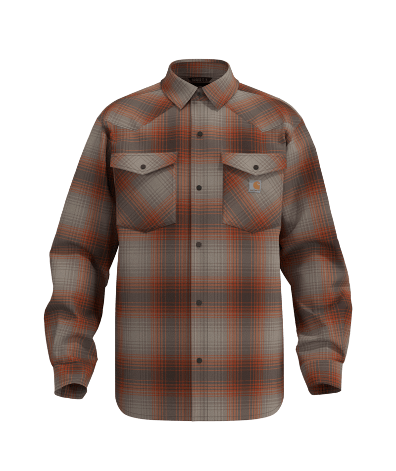Carhartt Men's Montana Rugged Flex™ Relaxed Fit Lightweight Long-Sleeve Snap-Front Plaid Shirt