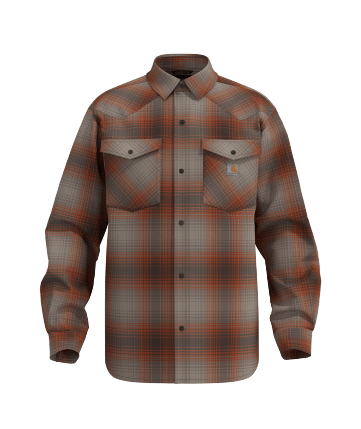 Carhartt Men's Montana Rugged Flex™ Relaxed Fit Lightweight Long-Sleeve Snap-Front Plaid Shirt