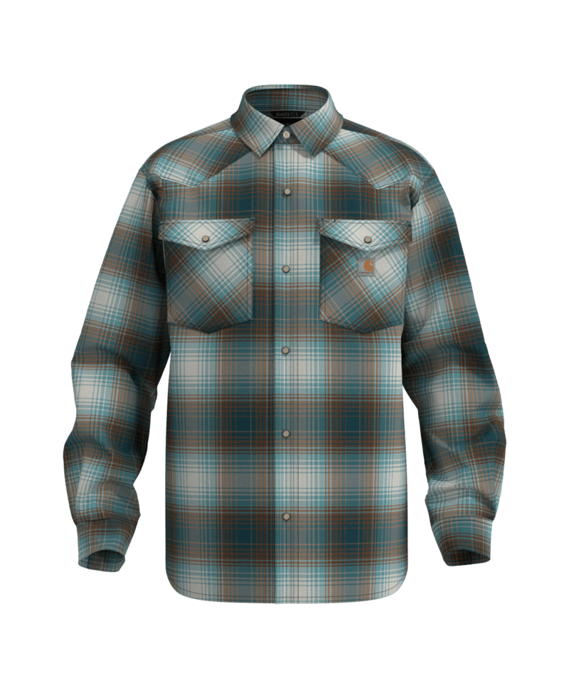 Carhartt Men's Montana Rugged Flex™ Relaxed Fit Lightweight Long-Sleeve Snap-Front Plaid Shirt