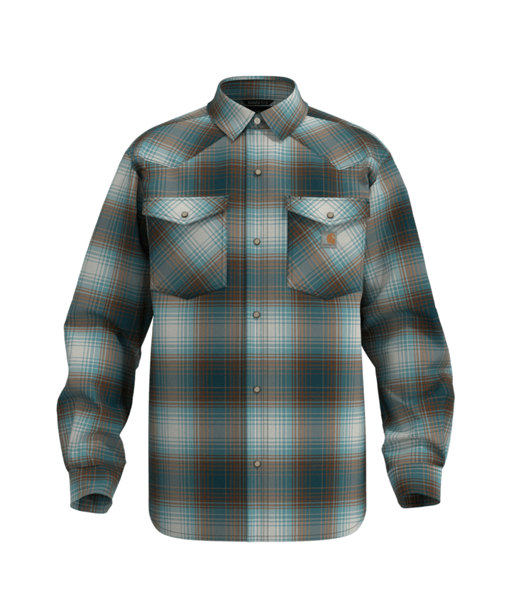 Carhartt Men's Montana Rugged Flex™ Relaxed Fit Lightweight Long-Sleeve Snap-Front Plaid Shirt