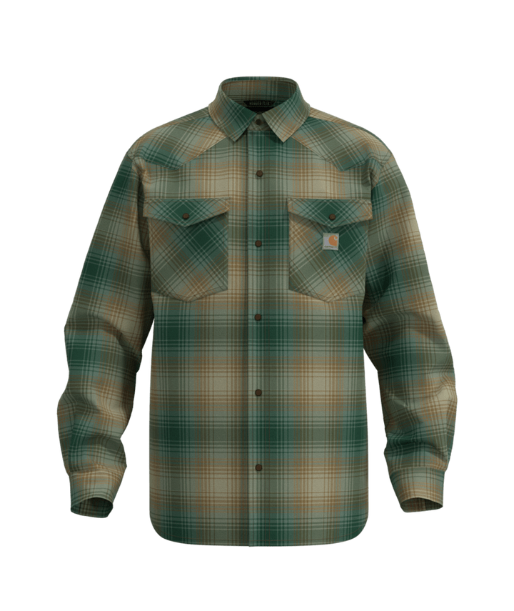 Carhartt Men's Montana Rugged Flex™ Relaxed Fit Lightweight Long-Sleeve Snap-Front Plaid Shirt