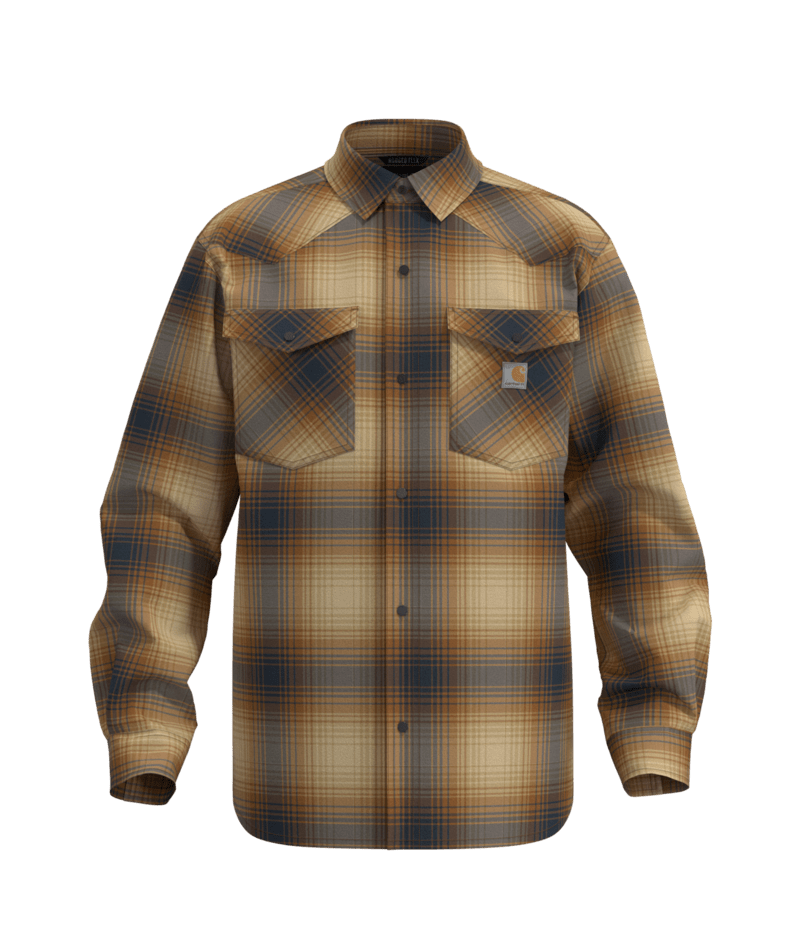 Carhartt Men's Montana Rugged Flex™ Relaxed Fit Lightweight Long-Sleeve Snap-Front Plaid Shirt