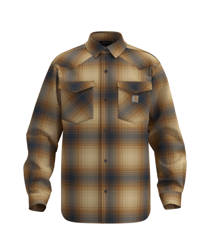 Carhartt Men's Montana Rugged Flex™ Relaxed Fit Lightweight Long-Sleeve Snap-Front Plaid Shirt