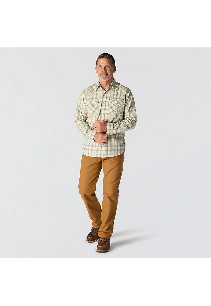 Carhartt Men's Montana Rugged Flex™ Relaxed Fit Lightweight Long-Sleeve Snap-Front Plaid Shirt
