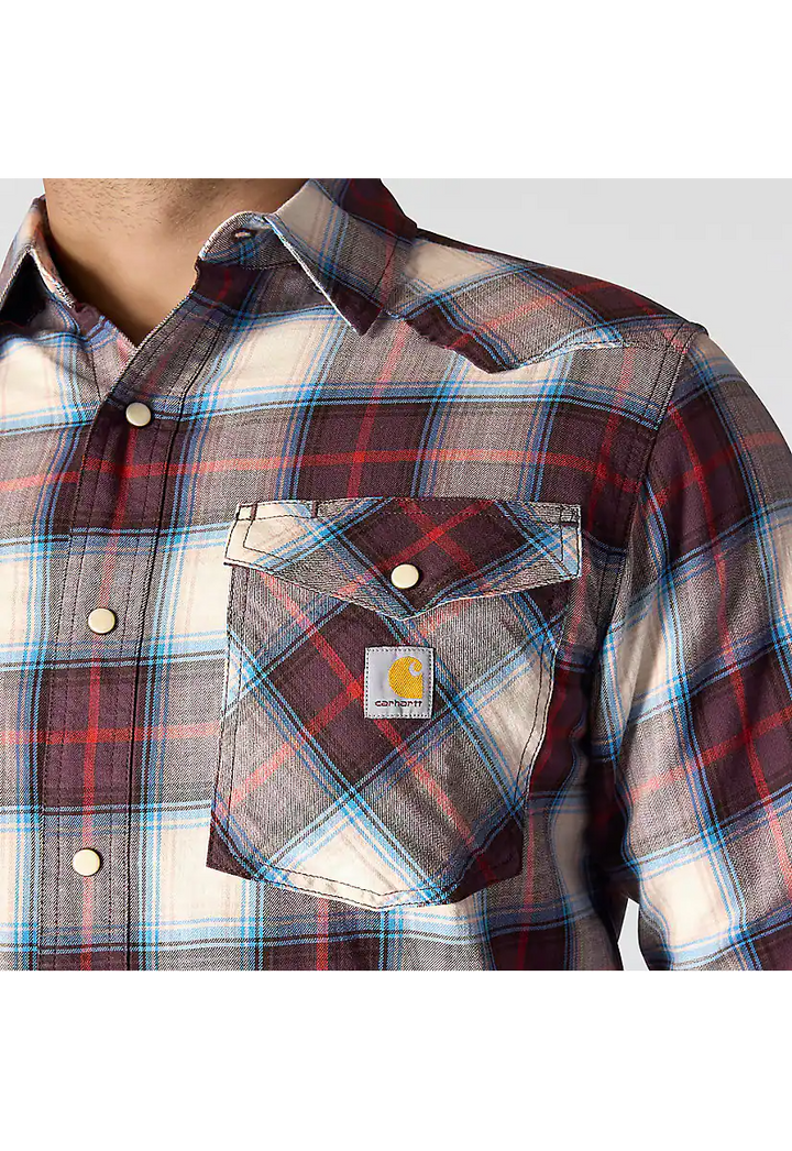 Carhartt Men's Montana Rugged Flex™ Relaxed Fit Lightweight Long-Sleeve Snap-Front Plaid Shirt