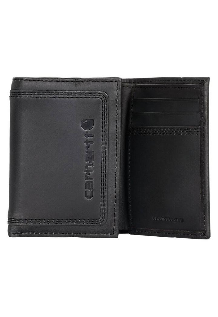 Carhartt Leather Triple-Stitched Trifold Wallet