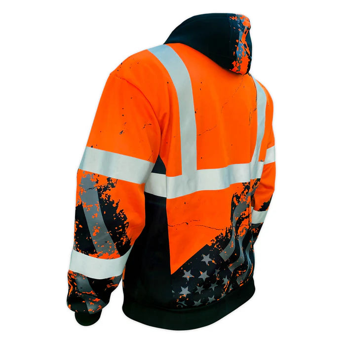 SafetyShirtz Men's SS360º American Grit Class 3 Reflective Safety Hoodie