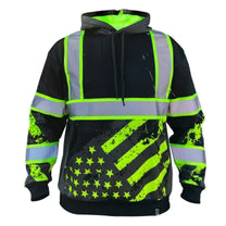 SafetyShirtz Men's SS360º Stealth American Grit Enhanced Visibility Reflective Safety Hoodie