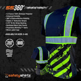 SafetyShirtz Men's SS360º Stealth American Grit Black Reflective Safety Shirt