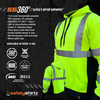 SafetyShirtz Men's SS360° Basic Class 3 Reflective Safety Hoodie