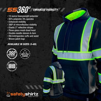 SafetyShirtz Men's SS360º Stealth  Reflective Safety Hoodie