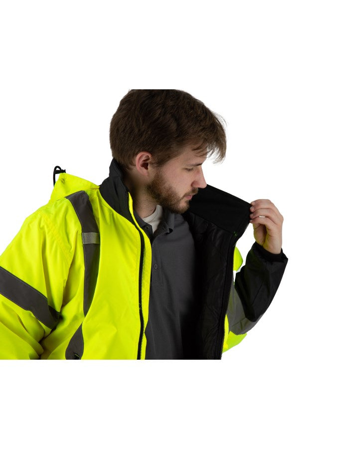 Majestic Men's High Visibility Waterproof Jacket with Quilted Liner