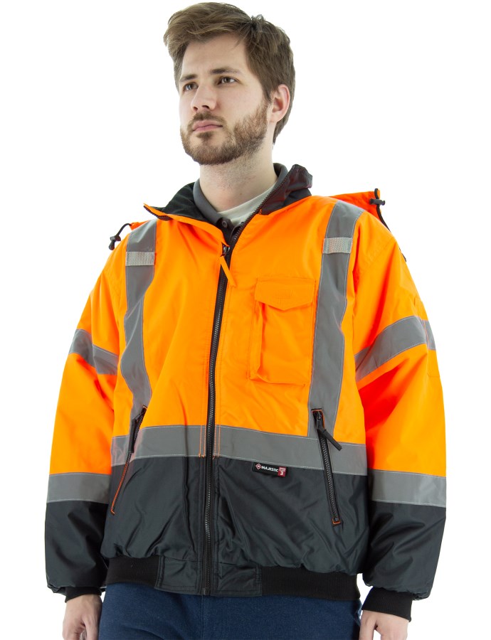 Majestic Men's High Visibility Waterproof Jacket with Quilted Liner
