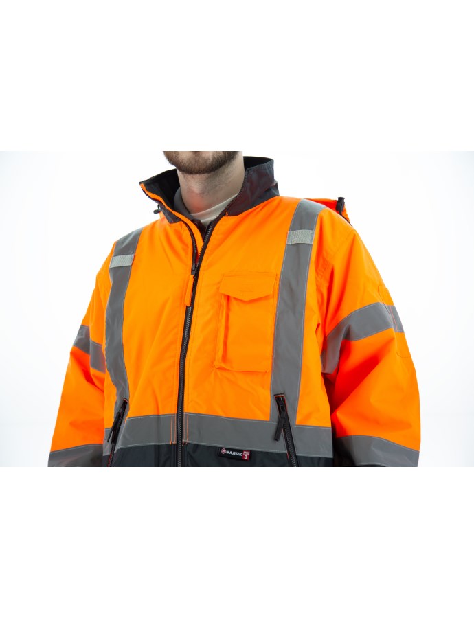 Majestic Men's High Visibility Waterproof Jacket with Quilted Liner