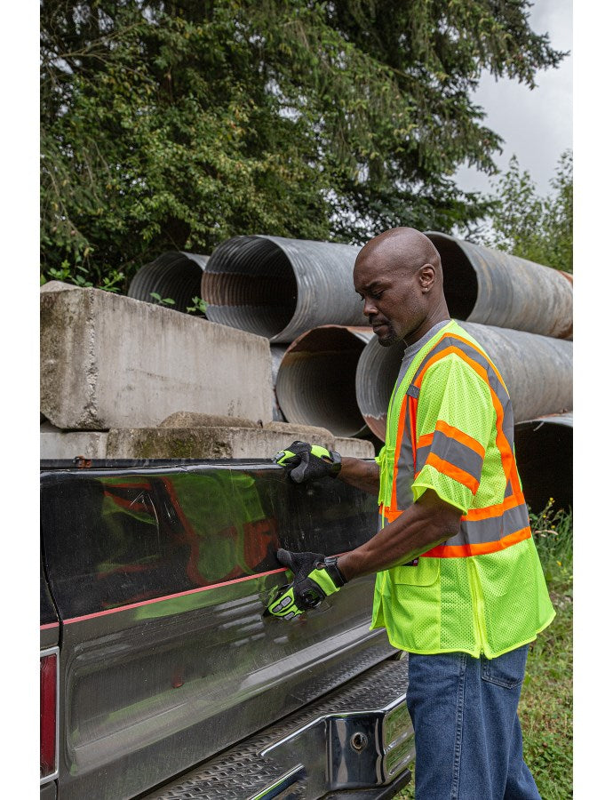 Majestic Men's High Visibility Mesh Vest with DOT Striping, ANSI 3, R