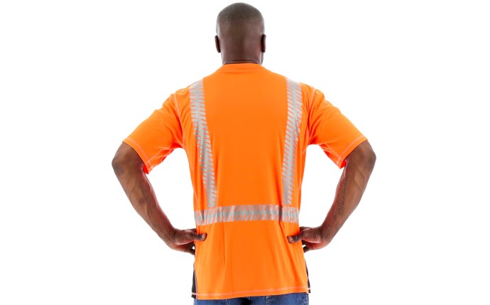 Majestic Men's High Visibility Snag Resistant Short Sleeve Shirt with Reflective Chainsaw Striping, ANSI 2, R