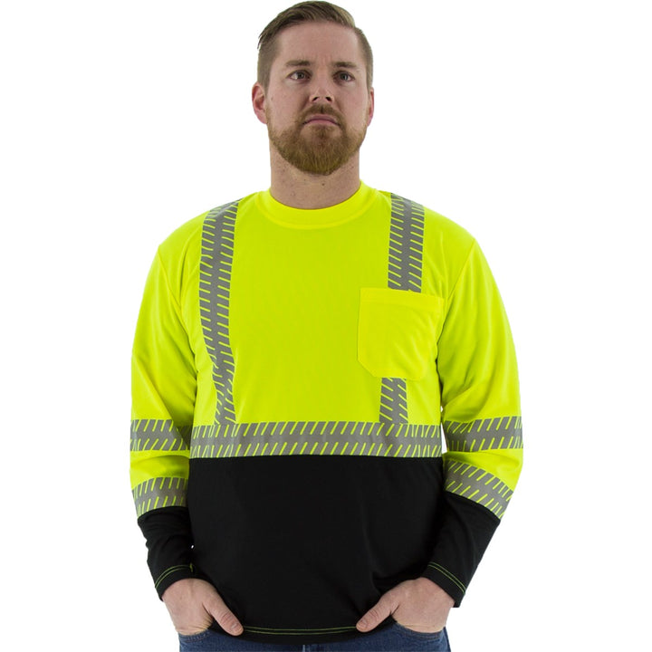 Majestic Men's High visibility long sleeve shirt with reflective chainsaw Striping, ANSI 2, R