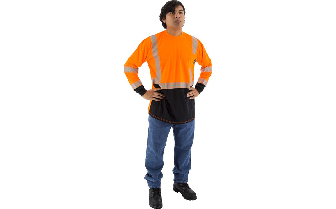 Majestic Men's High visibility long sleeve shirt with reflective chainsaw Striping, ANSI 2, R