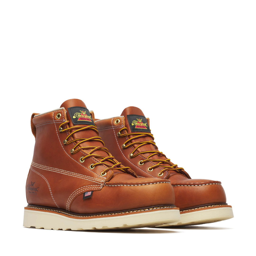 Thorogood Men's American Heritage – 6″ Tobacco Safety Toe – Moc Toe