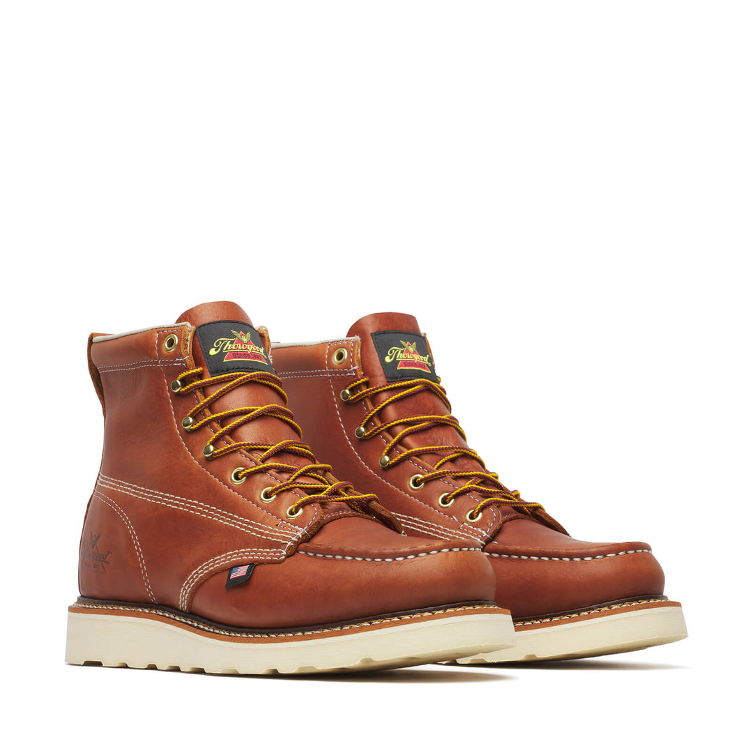Thorogood Men's American Heritage – 6″ Tobacco Moc Toe – MAXWear Wedge