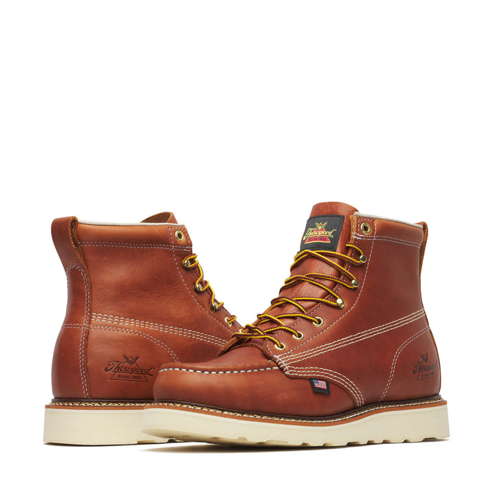 Thorogood Men's American Heritage – 6″ Tobacco Moc Toe – MAXWear Wedge