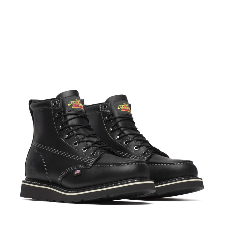 Thorogood Men's American Heritage Midnight Series 6″ Black Moc Toe