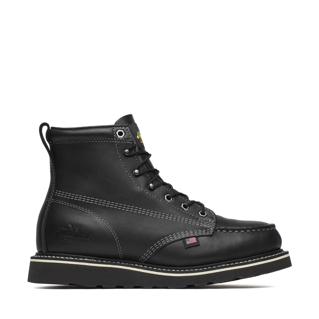 Thorogood Men's American Heritage Midnight Series 6″ Black Moc Toe