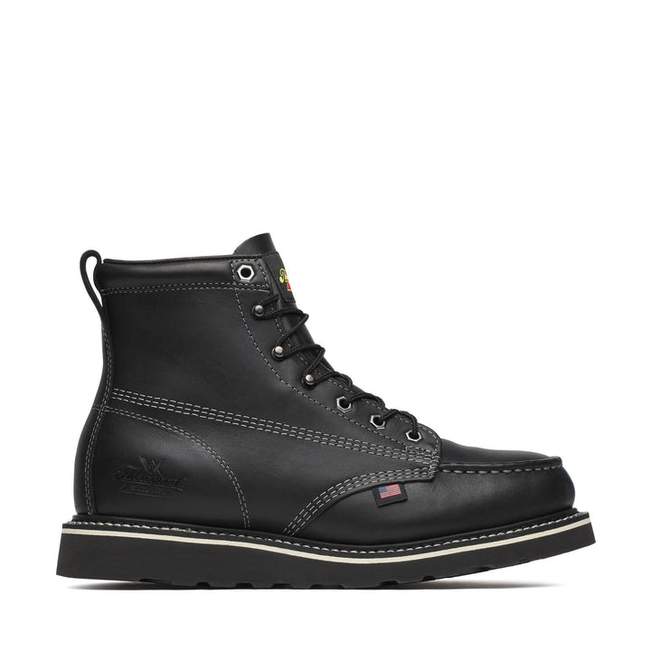 Thorogood Men's American Heritage Midnight Series 6″ Black Moc Toe