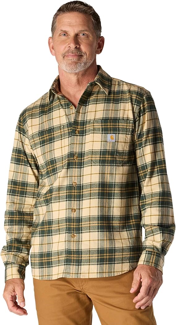 Carhartt Men's Rugged Flex™ Midweight Flannel Long-Sleeve Plaid Shirt
