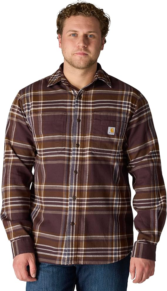 Carhartt Men's Rugged Flex™ Midweight Flannel Long-Sleeve Plaid Shirt