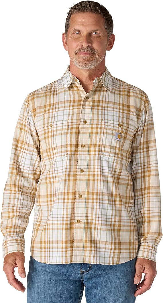 Carhartt Men's Rugged Flex™ Lightweight Long-Sleeve Plaid Shirt