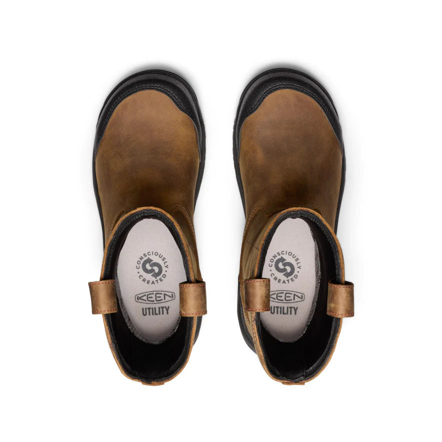 KEEN Women's Evanston Pull-On Waterproof Boot (Carbon Toe)