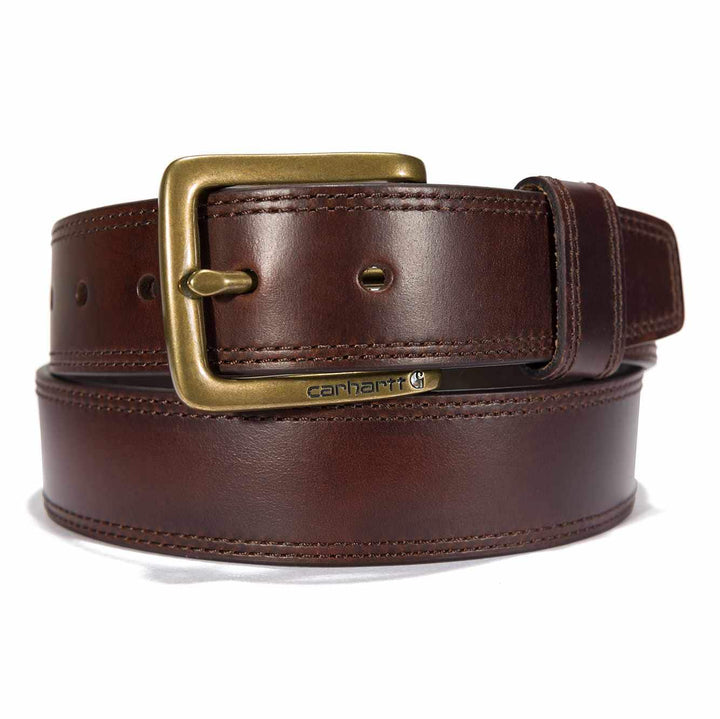 Carhartt Men's Leather Engraved Buckle Belt