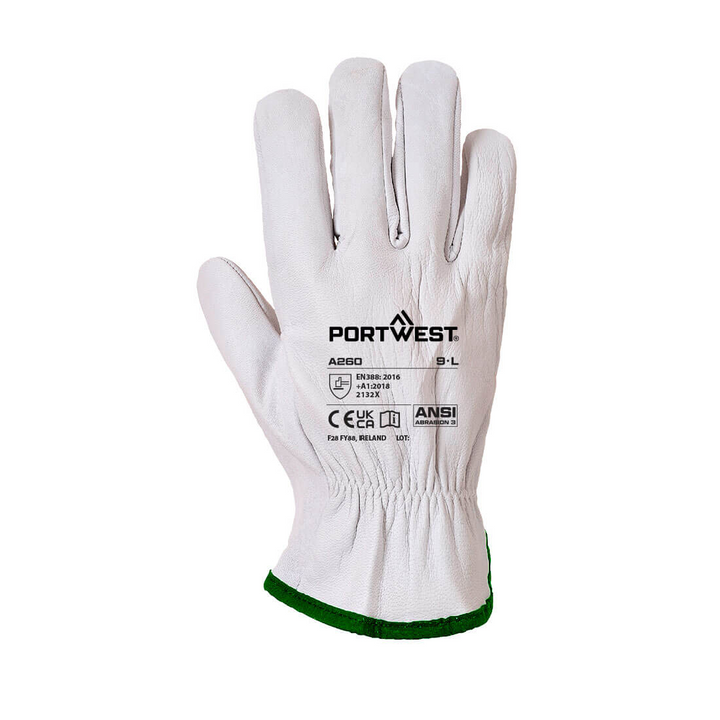 Portwest Men's Leather Driver 115 Goat Grain Glove