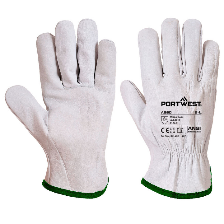 Portwest Men's Leather Driver 115 Goat Grain Glove