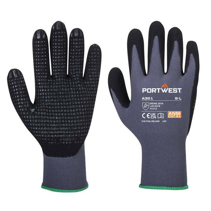 Portwest Men's Grip 15 Nitrile Sandy Dotted Glove