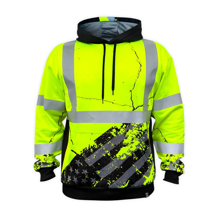 SafetyShirtz Men's SS360º American Grit Class 3 Reflective Safety Hoodie