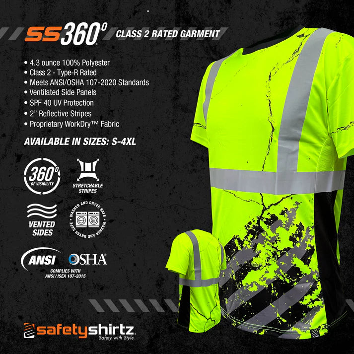 SafetyShirtz Men's SS360º American Grit Class 2 Reflective Safety Shirt