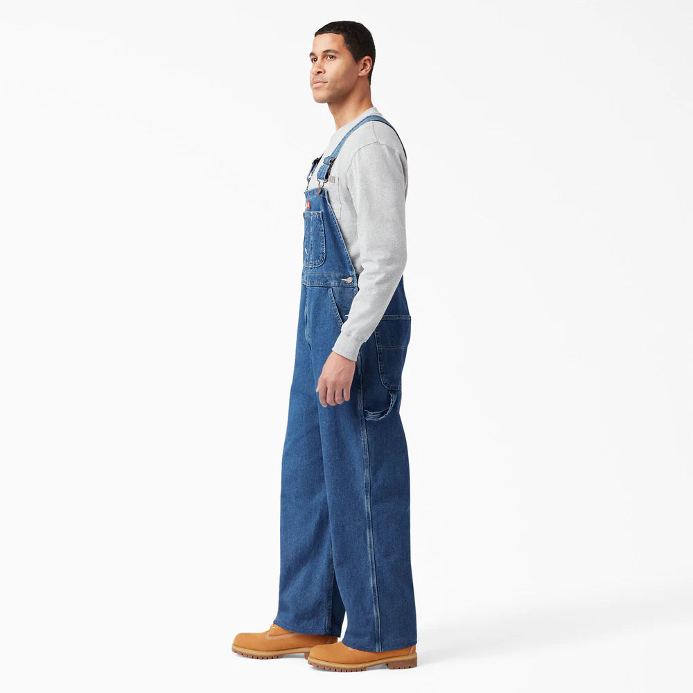 Dickies Men's Stonewashed Indigo Bib Overalls
