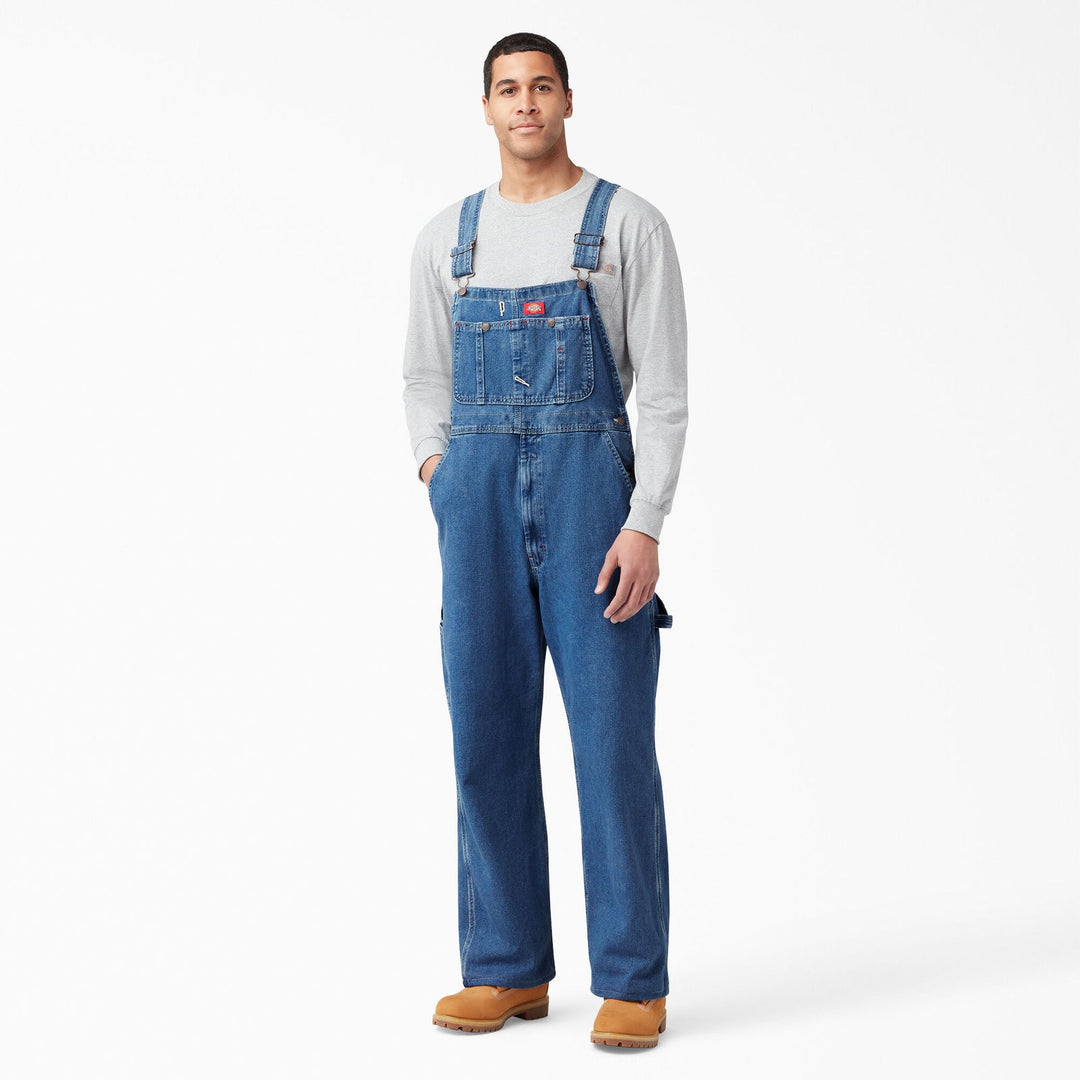 Dickies Men's Stonewashed Indigo Bib Overalls