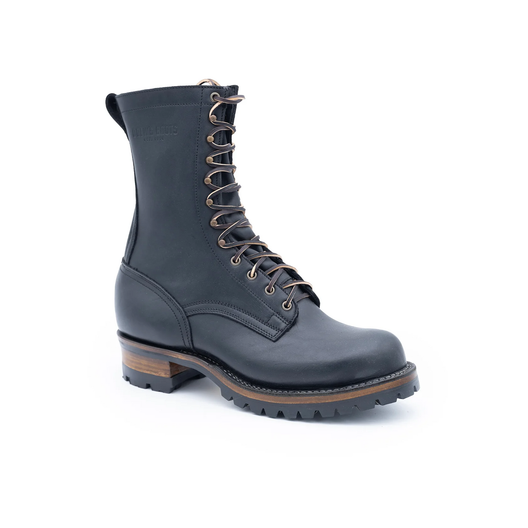 Drew's Boots Men's 10 inch Logger Boot Black