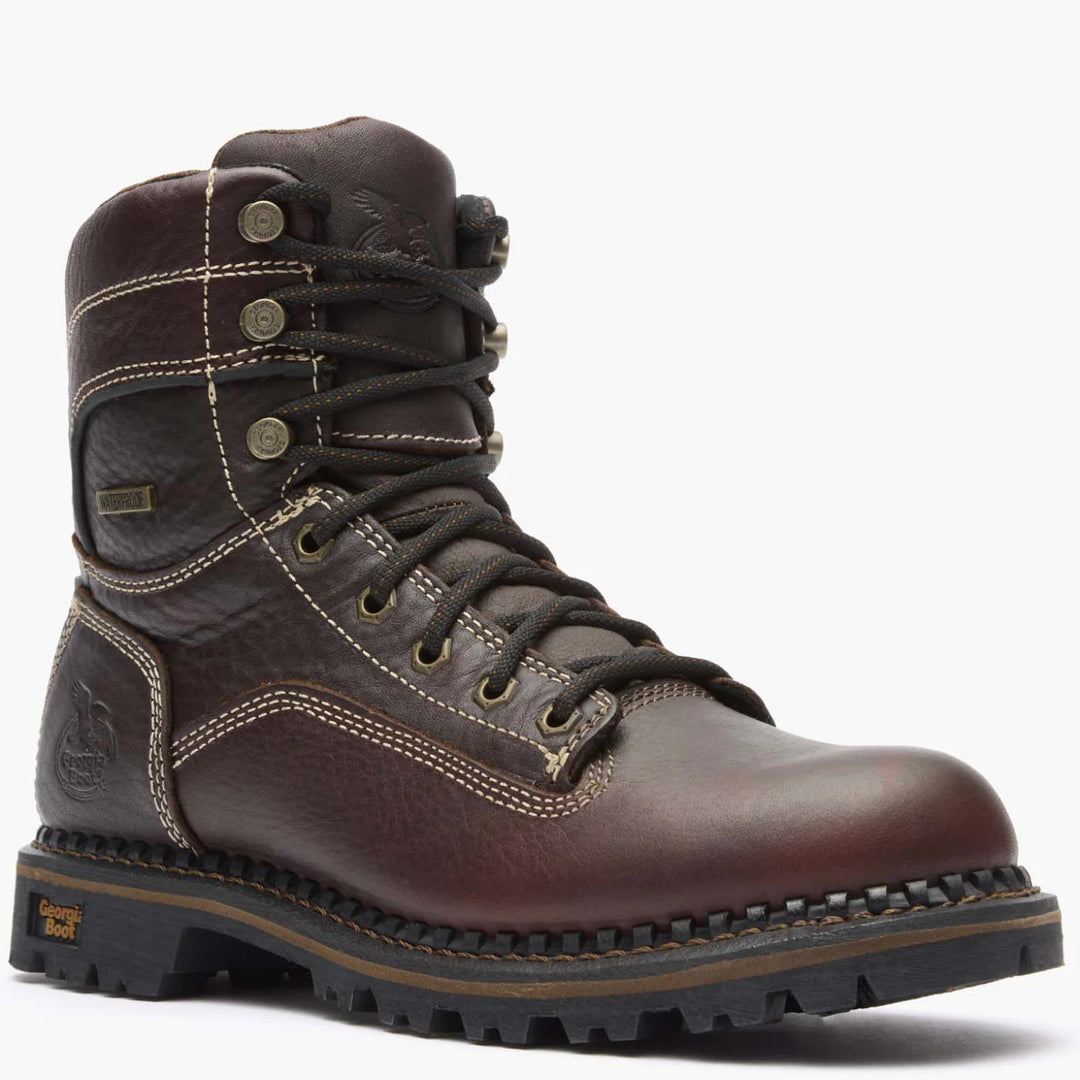 Georgia Boot AMP LT Logger Women's Alloy Toe Waterproof Low Heel Logger Boot