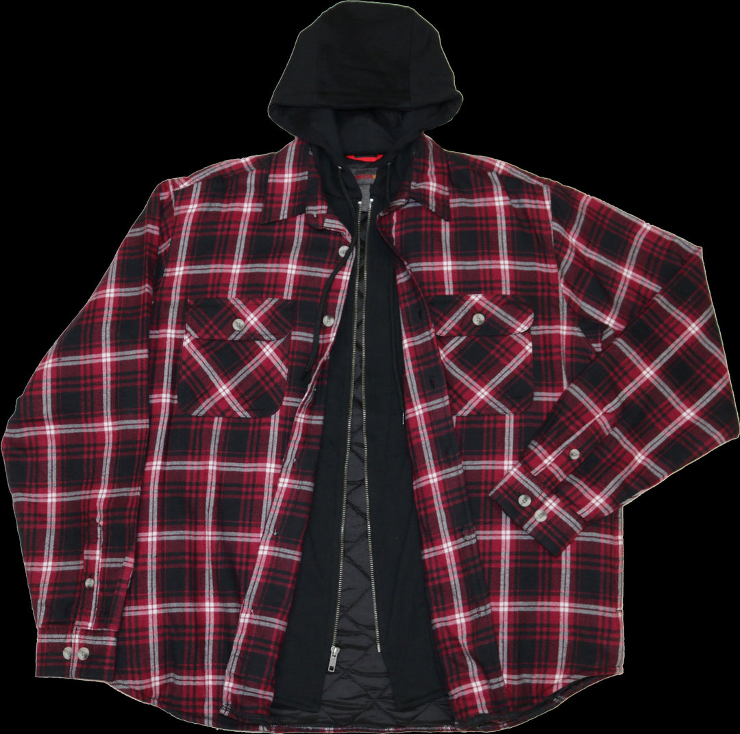 Americaware Men's Quilted Flannel With Hood