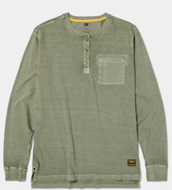 CAT Men's Pigment Dyed L/S Henley