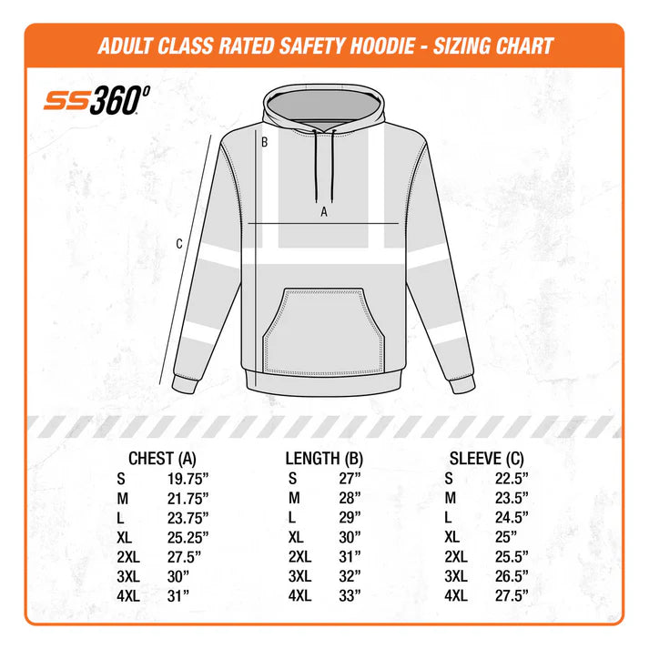 SafetyShirtz Men's SS360º American Grit Class 3 Reflective Safety Hoodie
