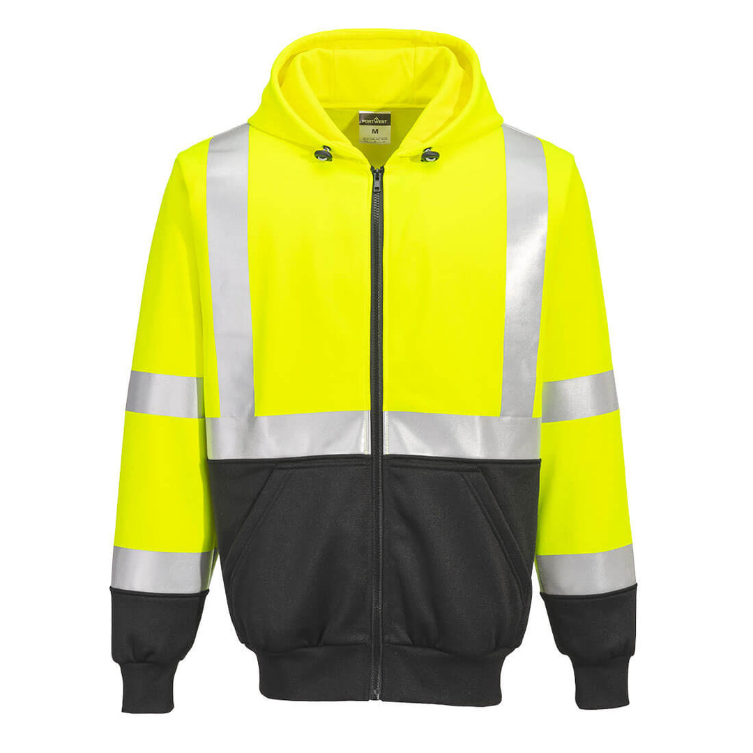 Portwest Men's Hi-Vis 2-Tone Zipped Hoodie